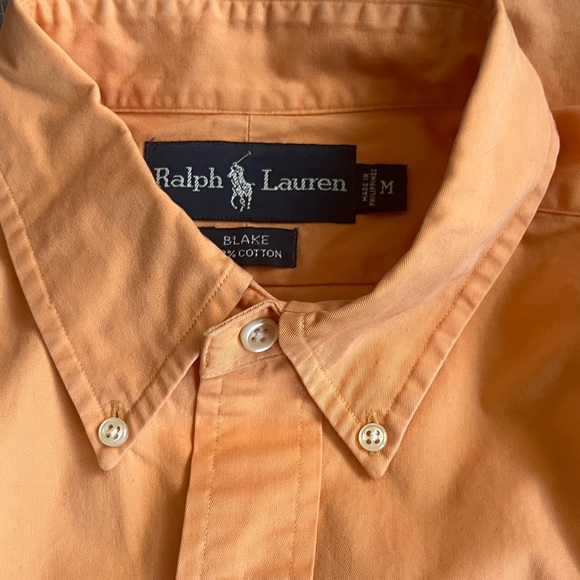 Ralph Lauren "Blake" Orange Heavy Weight Long Sleeve Button Down Sz M- ex cond - Picture 3 of 9